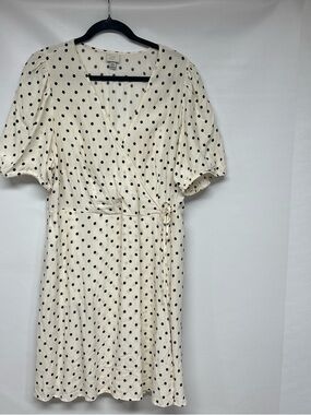 a new day Cream and Black Polka Dot Wrap Mini Dress